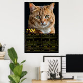 Orange Tabby Katze 2026 Kalender Poster (Heimbüro)