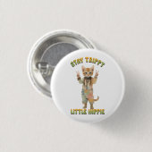 Orange Tabby Katze Boho Stay Trippy Little Hippie Button (Vorne & Hinten)