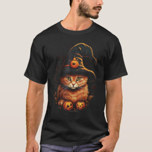 Orange Tabby-Katze Halloween Grafik T-Shirts für M