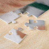 Orange Tabby Katze im Schnee Puzzle (Seite)