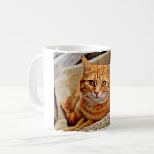 Orange Tabby-Katze Kaffeetasse (Vorderseite Links)