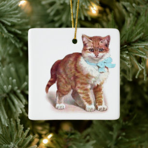 Orange Tabby Katze • Kunst von H. Maguire • Weihna Keramikornament