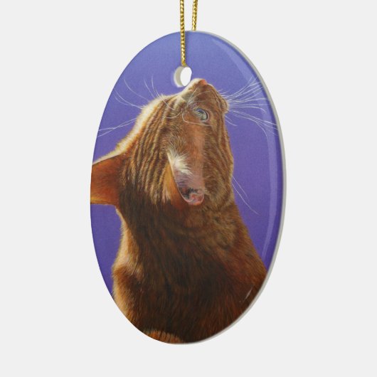 Orange Tabby-Katzen-Engels-Licht #2 Keramikornament (Links)