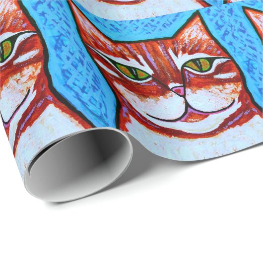 Orange Tabby-Katzen-Geschenk-Packpapier Geschenkpapier (Rolleneckpunkt)