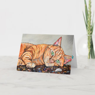 Orange Tabby-Katzen-Gruß-Karte Karte