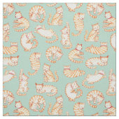 Orange Tabby-Katzen-illustriertes Muster Stoff (Muster)