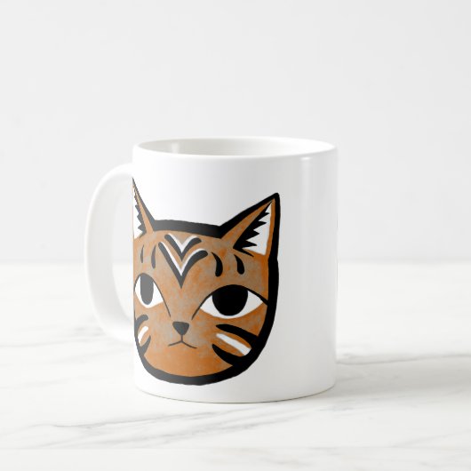 Orange Tabby-Katzen-Tassen-einzigartige Kaffeetasse (Vorderseite Links)