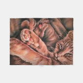 Orange Tabby-Katzen-Zeichnen oben gekräuselt Fleecedecke (Vorderseite (Horizontal))