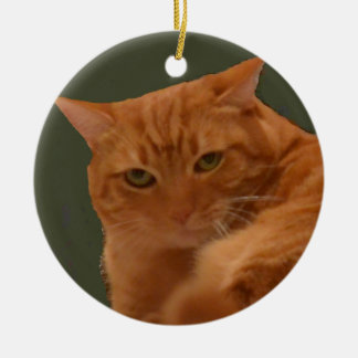 Orange Tabby-Katzenverzierung Keramik Ornament