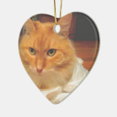 Orange Tabby Keramikornament (Links)