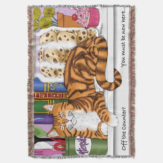 Orange Tabby Kitchen Counter Top Cat Decke (Vorderseite Vertikal)