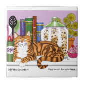 Orange Tabby Kitchen Counter Top Cat Fliese (Vorderseite)