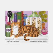 Orange Tabby Kitchen Counter Top Cat Fußmatte (Vorderseite)