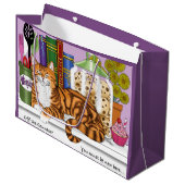 Orange Tabby Kitchen Counter Top Cat Große Geschenktüte (Vorderseite Schrägansicht)