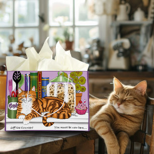 Orange Tabby Kitchen Counter Top Cat Große Geschenktüte