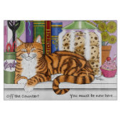 Orange Tabby Kitchen Counter Top Cat Schneidebrett (Vorderseite)