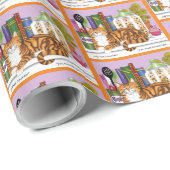 Orange Tabby Kitchen Counter Top Geschenkpapier (Rolleneckpunkt)