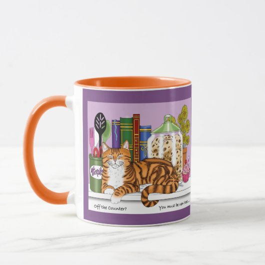 Orange Tabby Kitchen Counter Top Tasse (Links)