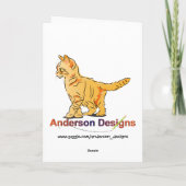 Orange Tabby Kitten auf Blue Birthday Karte (Rückseite)