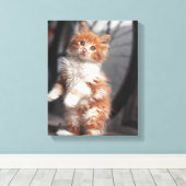 Orange Tabby Kitten Leinwanddruck (Insitu (Holzboden))