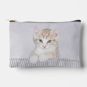Orange Tabby Kitten Malerei Niedlich Original Kuns Zubehörtasche
