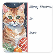 Orange Tabby Kitten Meowy Weihnachtsgeschenk Tag
