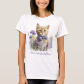 Orange Tabby Kitten mit Bow Krawatte Wasserfarbe T-Shirt (Vorderseite)