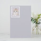 Orange Tabby Kitten Painting - Originelle Katze Ku Briefpapier (Stehend Vorderseite)
