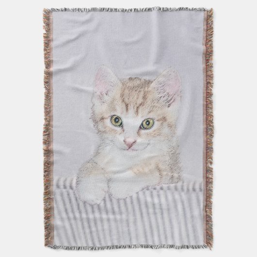 Orange Tabby Kitten Painting - Originelle Katze Ku Decke (Vorderseite Vertikal)