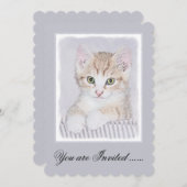 Orange Tabby Kitten Painting - Originelle Katze Ku Einladung (Vorne/Hinten)