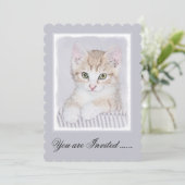 Orange Tabby Kitten Painting - Originelle Katze Ku Einladung (Stehend Vorderseite)