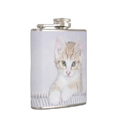 Orange Tabby Kitten Painting - Originelle Katze Ku Flachmann (Rechts)