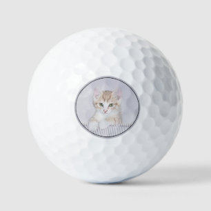 Orange Tabby Kitten Painting - Originelle Katze Ku Golfball