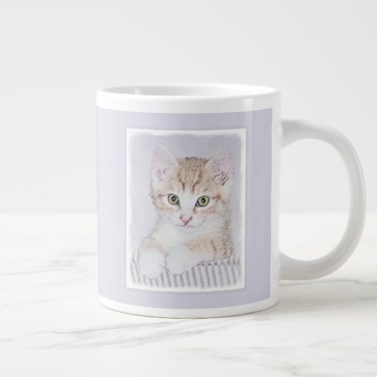 Orange Tabby Kitten Painting - Originelle Katze Ku Jumbo-Tasse (Rechts)