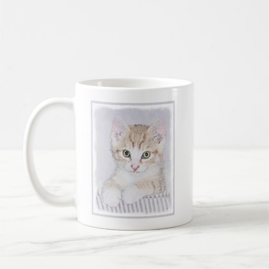 Orange Tabby Kitten Painting - Originelle Katze Ku Kaffeetasse (Links)