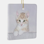 Orange Tabby Kitten Painting - Originelle Katze Ku Keramikornament (Rechts)