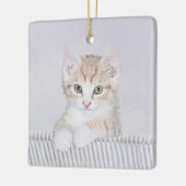 Orange Tabby Kitten Painting - Originelle Katze Ku Keramikornament (Links)