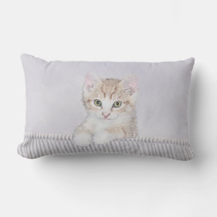 Orange Tabby Kitten Painting - Originelle Katze Ku Lendenkissen