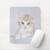 Orange Tabby Kitten Painting - Originelle Katze Ku Mousepad (Mit Mouse)