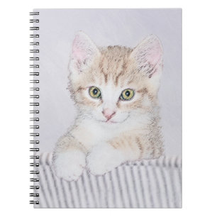 Orange Tabby Kitten Painting - Originelle Katze Ku Notizblock
