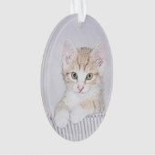 Orange Tabby Kitten Painting - Originelle Katze Ku Ornament (Vorderseite)