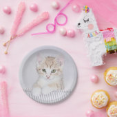 Orange Tabby Kitten Painting - Originelle Katze Ku Pappteller (Party)