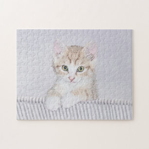 Orange Tabby Kitten Painting - Originelle Katze Ku Puzzle