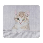 Orange Tabby Kitten Painting - Originelle Katze Ku Schneidebrett (Vorderseite)