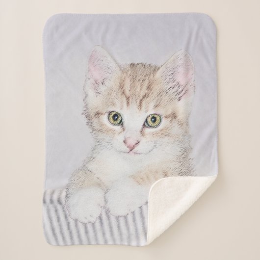 Orange Tabby Kitten Painting - Originelle Katze Ku Sherpadecke (Vorderseite)