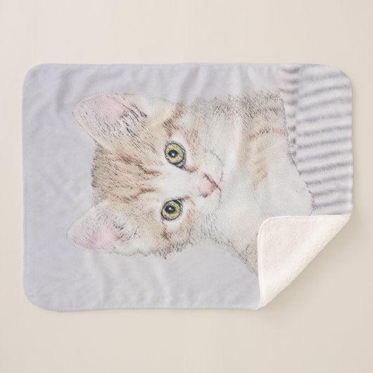 Orange Tabby Kitten Painting - Originelle Katze Ku Sherpadecke (Vorderseite (Horizontal))