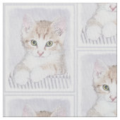 Orange Tabby Kitten Painting - Originelle Katze Ku Stoff (Nahaufnahme)