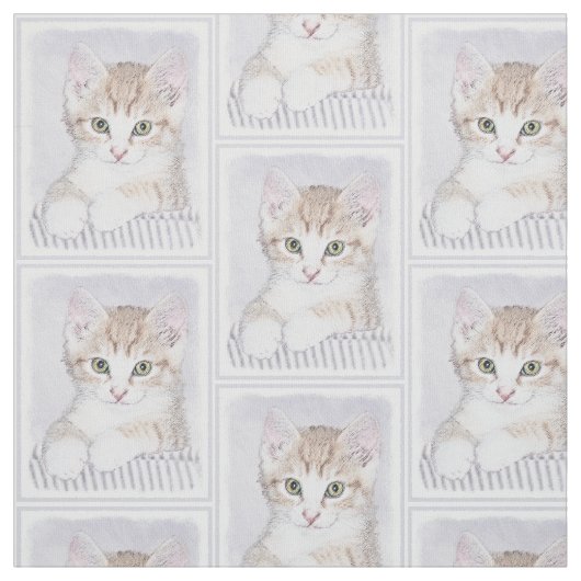 Orange Tabby Kitten Painting - Originelle Katze Ku Stoff (Muster)