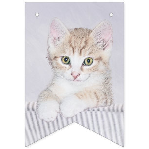 Orange Tabby Kitten Painting - Originelle Katze Ku Wimpelkette