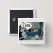 Orange Tabby Kitty Cat Button (Vorne & Hinten)